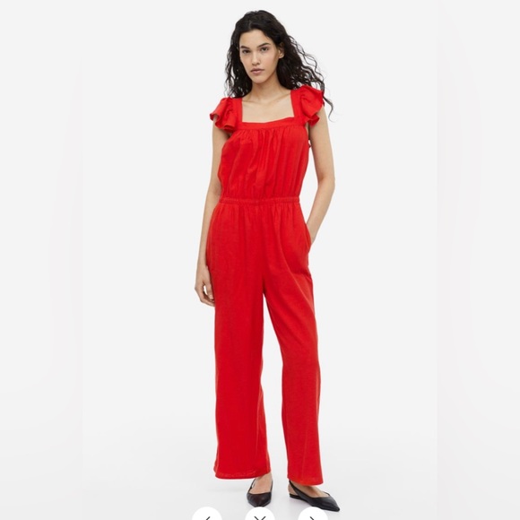 Linen-blend jumpsuit (size M) - Picture 2 of 11